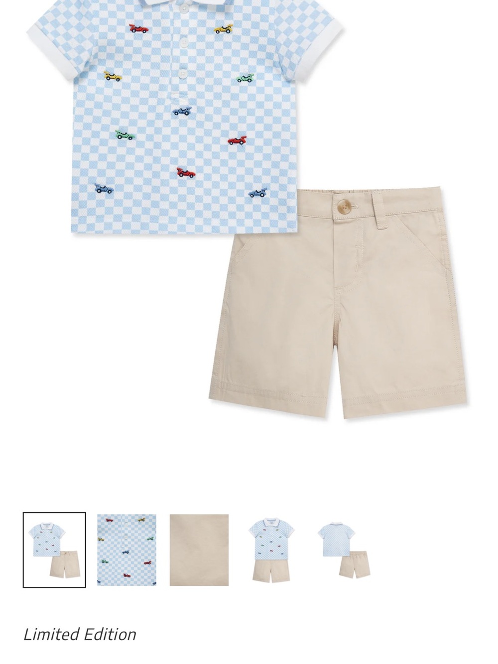 Little Me Beige Khaki Shorts - Cream/Tan